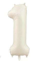 40 Inch Beige Number 1 Balloon for 1st Birthday Party Decorations
