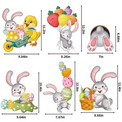 Easter Window Clings, 78 Pcs Easter Window Stickers Bunny Egg Glass Door Decals