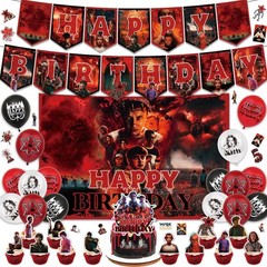 102Pcs Stranger Things Party Decorations – Banner, Balloons, Stickers & Cupcake