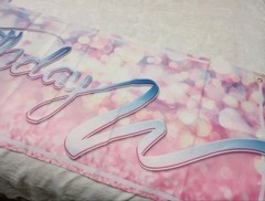 Large 9.8 x 1.6 ft Happy 3rd Birthday Banner Pink Indoor or Outdoor Sign
