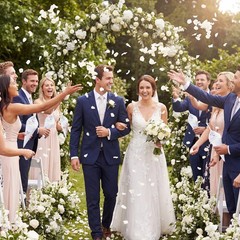 Wedding Petal Cones Kit 50 Sheets Cardstock 2000 Cream Fake Petals 50 ‘throw …