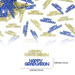 120 PCS Blue Gold Happy Graduation Confetti Class Of 2026 Glitter Decor