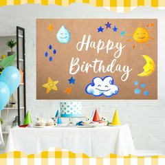 3 Pcs Large Blank Kraft Paint Paper Banners DIY Blank Banners for Indoor Display