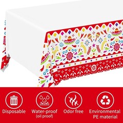 Colorful 54×108 Disposable Tablecloths for Birthdays & Fiesta Parties – 2 Count