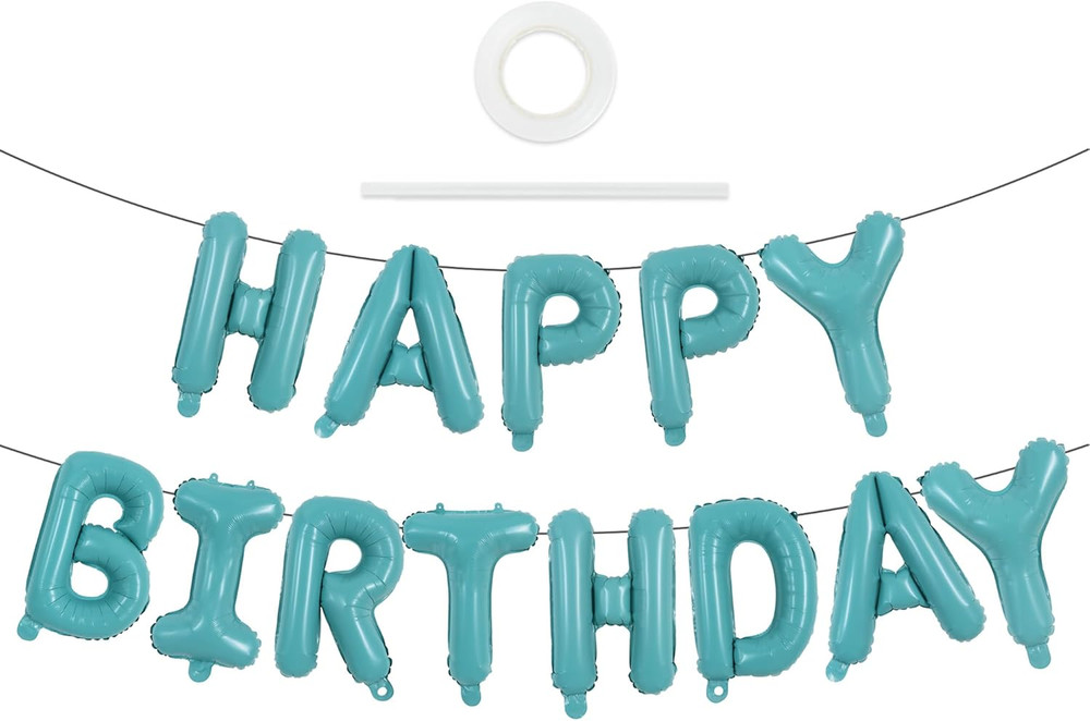 Teal Blue Happy Birthday Balloons 16 Inch Teal Blue Mylar Foil Letters Birthday