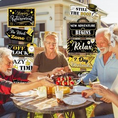 Retirement Party Decorations 20 Pieces Happy Retirement Party Signs for Black an