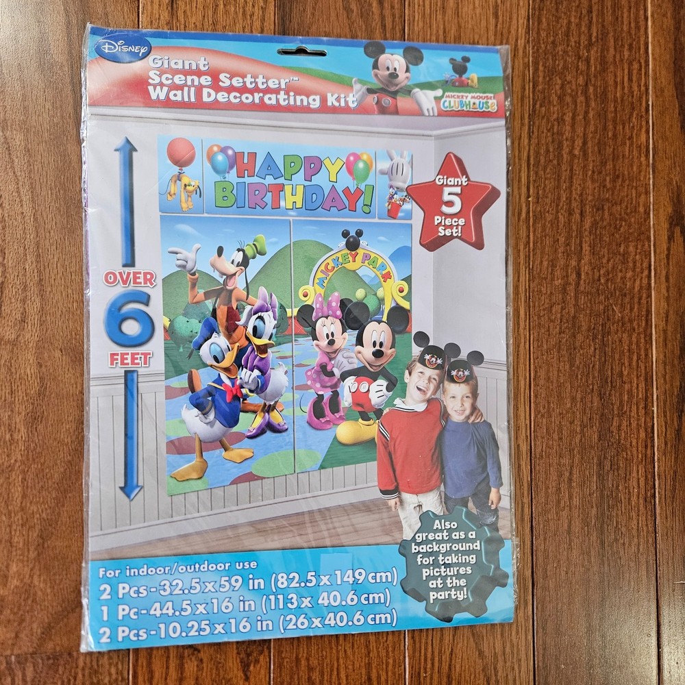 Disney Mickey Mouse Clubhouse Scene Setter Wall Decorating Kit Happy Birthday