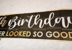 Large 9.8 x 1.6ft Happy 20th Birthday Large Banner, 20 Never Looked So Good