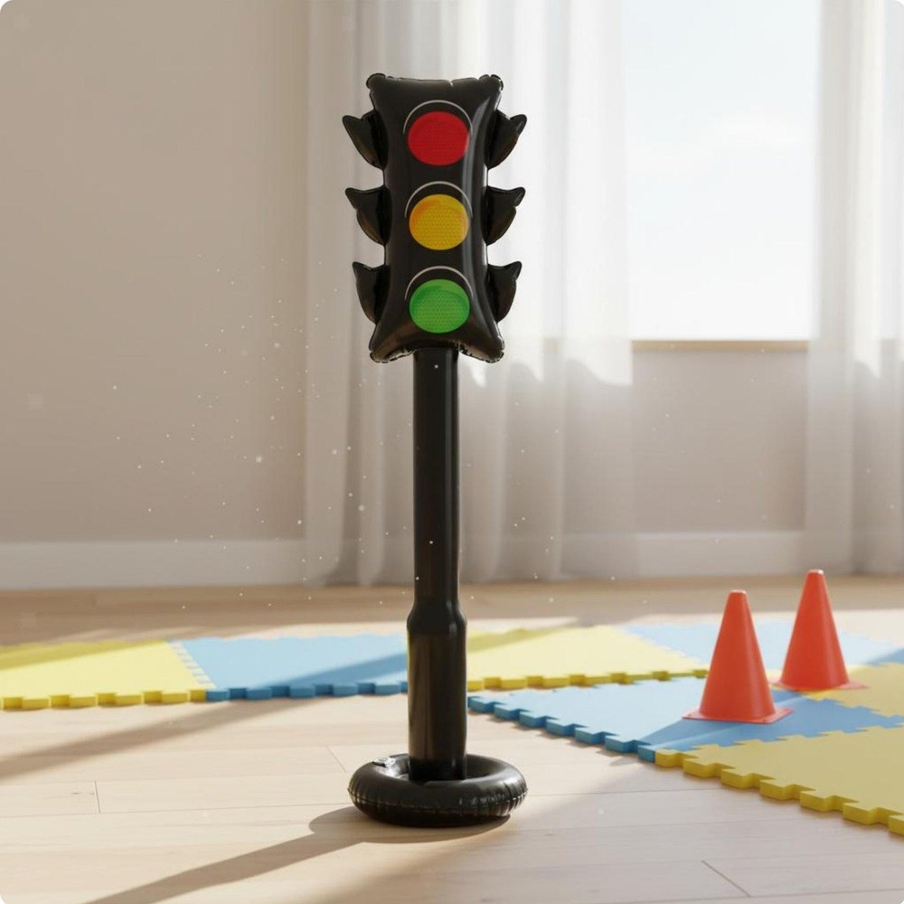 Inflatable Traffic Light Easy to Inflate PVC Traffic Light Toy Portable