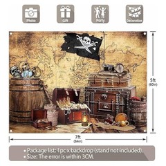 NWOT 7x5ft Fabric Pirate Backdrop Banner