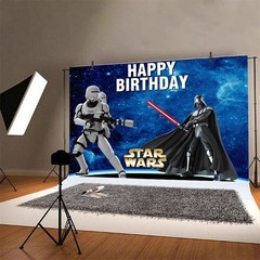 Star Wars Backdrop Universe Boys Happy Birthday Party Photo Background Banner