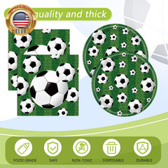 Soccer Theme Party Decorations,41Pcs Soccer Birthday Party Supplies Tableware Se