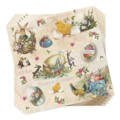 Easter Napkins VINTAGE EASTER ANIMALS 20 Lunch Napkins Decoupage Paper Vintage