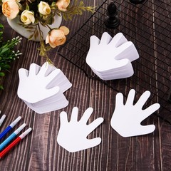 White Hand Cutouts Paper Blank Handprint Creative DIY Craft Decor 200 PCS