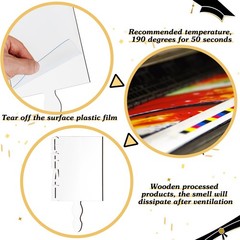 12 PCS SUBLIMATION GRADUATION FANS BLANK 2025 DIY HAND PADDLE FAN WOOD PHOTO FRA