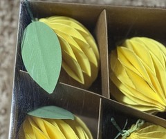 3-D PAPER Lemons 3″ SET 4 New