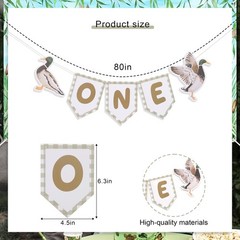 Lucky Duck High Chair Banner – Mallard Duck Party Decoration, Duck Hunting 1s…