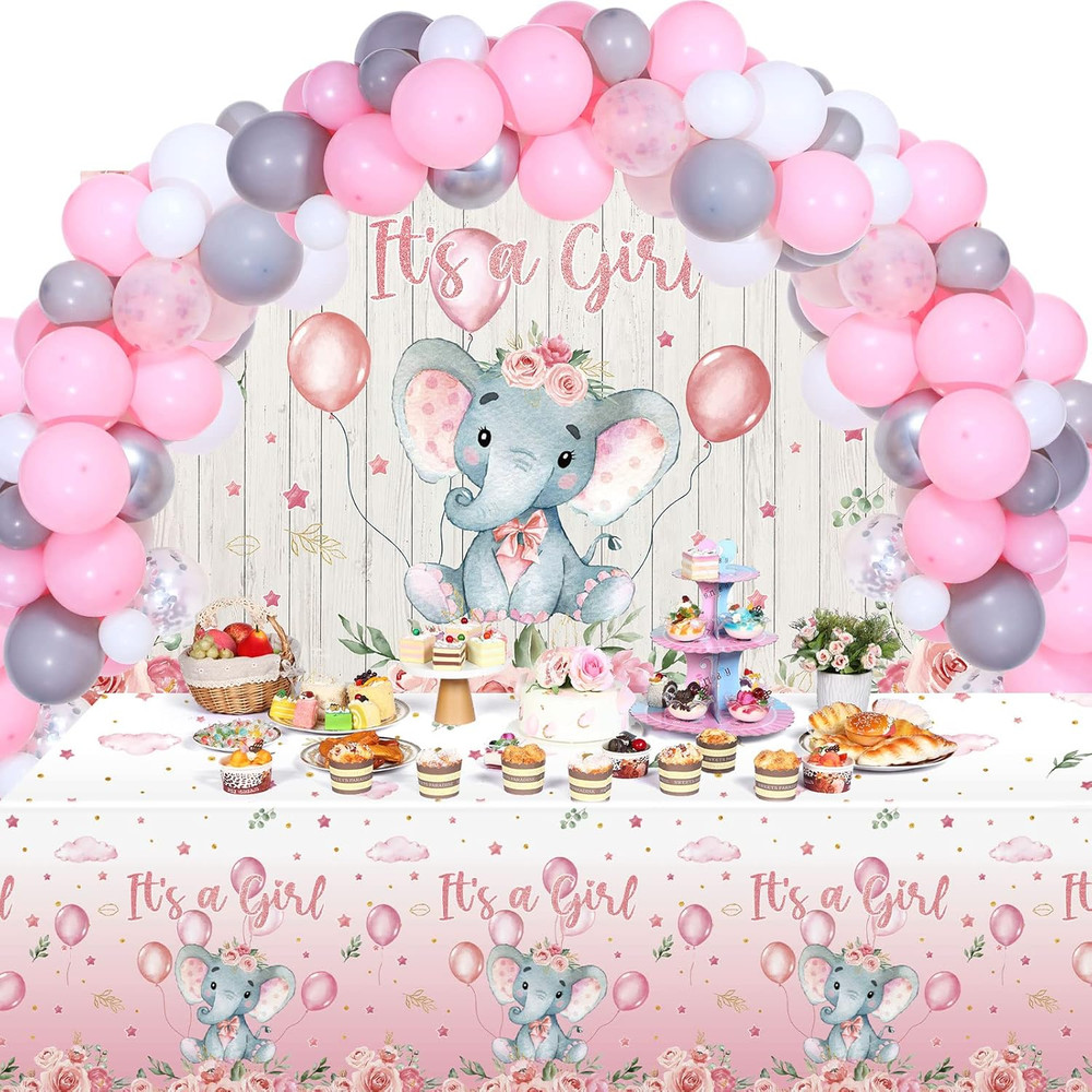 Adornos Globos Para Baby Shower De Niña Juego De Decoraciones Elefante Bebe Set