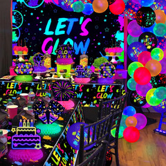 10 Pieces Glow in the Dark Party Table Decorations, Neon Table Honeycomb Centerp
