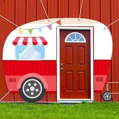 Summer Camping Door Cover Decoration Large Camper Shaped Door Banner Camping …