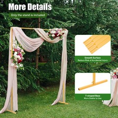 Metal Pergola Arbor Yellow Wedding Arch Assemble Freely Lightweight Wide Wedding