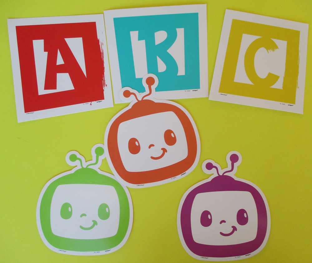 Cocomelon cardstock Decorations A, B, C 6 pieces Birthday