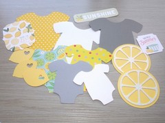Lemon Baby Shower Lemon Slice Yellow Gray One Piece Carta Bella Lemon Die Cuts
