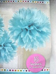 Fluffy Blue Paper Hanging Decorations 3 In Package 16 Inches It’s A Boy Idea NEW