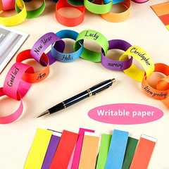 800Pcs Paper Party Decoration Kit—8 Colors Paper Chain Strips, Crepe Paper Strea