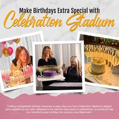 Celebration Stadium Tall Gold Birthday Candle 100 Pack,