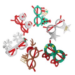6Pcs Reusable Christmas Glasses Frames Festive Party Eyewear for Decoration