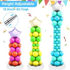 12 Sets Balloon Column Stand Kit, 6.6 ft Adjustable Balloon Tower Pillar Tele…