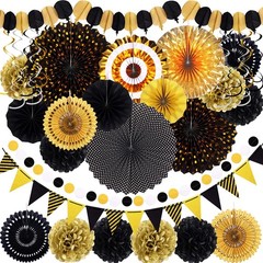 35PCS Party Decorations Fan Hanging Set – ,Graduation,Baby Shower,Wedding,Ret…