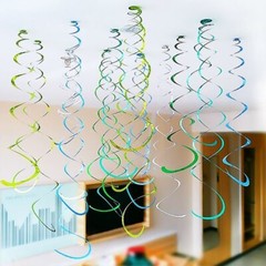 30pc Silver Party Swirl Decorations Hanging Swirls for Ceiling or Birthday Decor