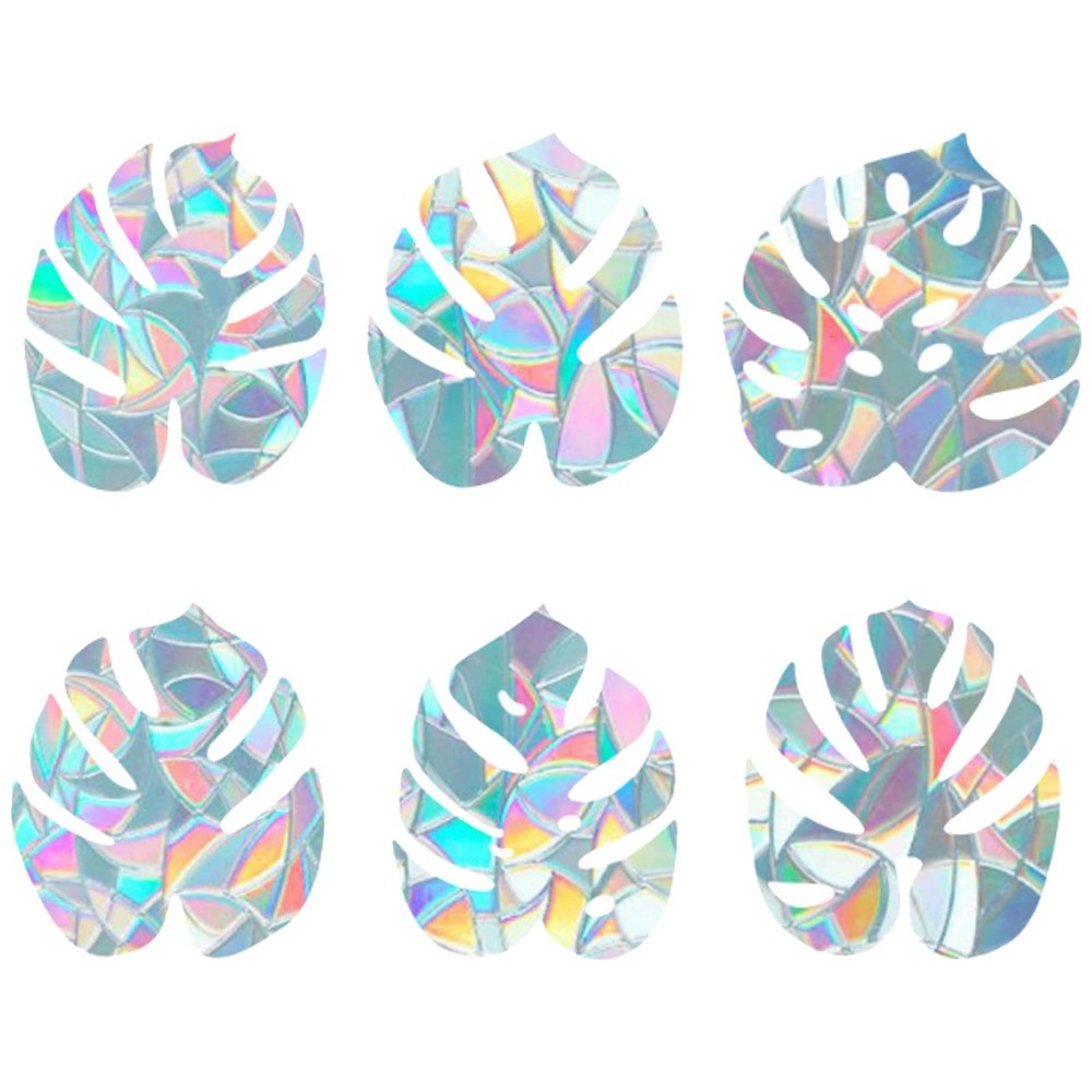 GORGECRAFT 6×7 Inch Leaf Window Clings Static Rainbow Stickers