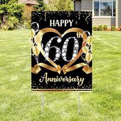 60Th Anniversary Yard Sign Decoration Happy 60Th Anniversary Wedding Outdoor