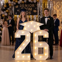 Bold 26 Marquee Numbers – Class of 2026 Graduation Decor Set