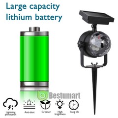 Solar Laser Lamp RGB LED Projector Lights 360° Rotating Party Xmas Decor Lamp