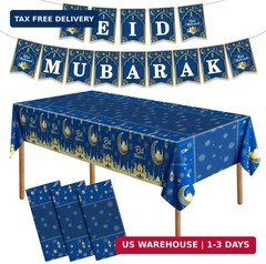 Iceyyyy 4 Pcs Ramadan Party Supplies Decoration Set-108″x54″ Disposable Ramadan