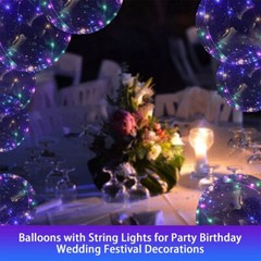 10 PCS Clear LED BOBO Balloons Decoration Light Up Party Birthday Wedding Xmas