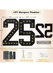 4FT Marquee Light Up # 25 LED Foam Board Birthday Anniversary Party Decoration