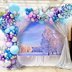 Frozen Party Balloons – 60-Pack 12-Inch Purple & Blue Balloons with Snowflake.