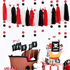 Black White-Red Party-Decorations – 33pcs Birthday Banner,Streamers Tassel