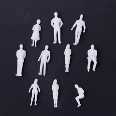 50/100 Pcs 1:75 Scale Mixed Model Railway Train People Figures Miniature White