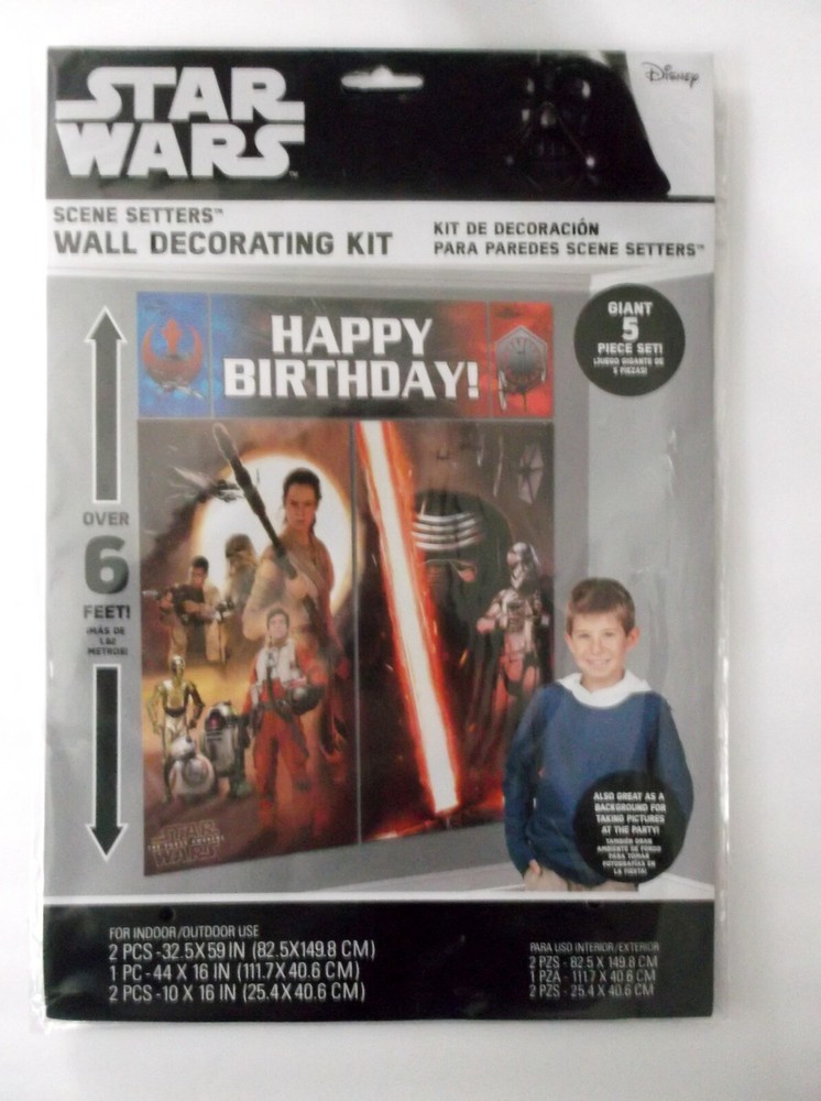 STAR WARS WALL BANNER DECORATING KIT (5pc) ~ Birthday Party Supplies