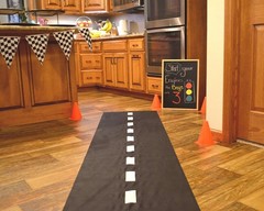 Classic Black Racetrack Decoration Mat – 10ft Long for Ultimate Racing Fun