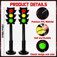 2Pcs 59Inch Jumbo PVC Stop Light Balloons Inflatable Traffic Light Balloons Race