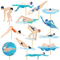 16 PCS Swimming Theme Birthday Party Centerpiece Sticks Table Toppers Decor