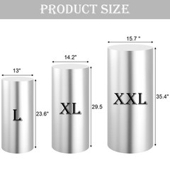 SaitiMade Set of 3 Silver Cylinder Pedestal Stand Covers Event Decor
