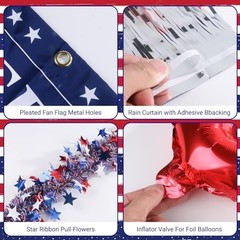 Patriotic Golf Cart Decorations Kit with USA Balloons, Flags & Eagle Sticker